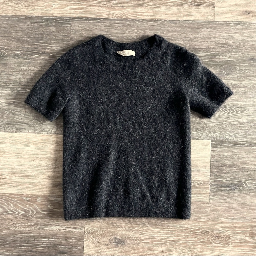 Everlane Alpaca Sweater Tee in Heathered Black